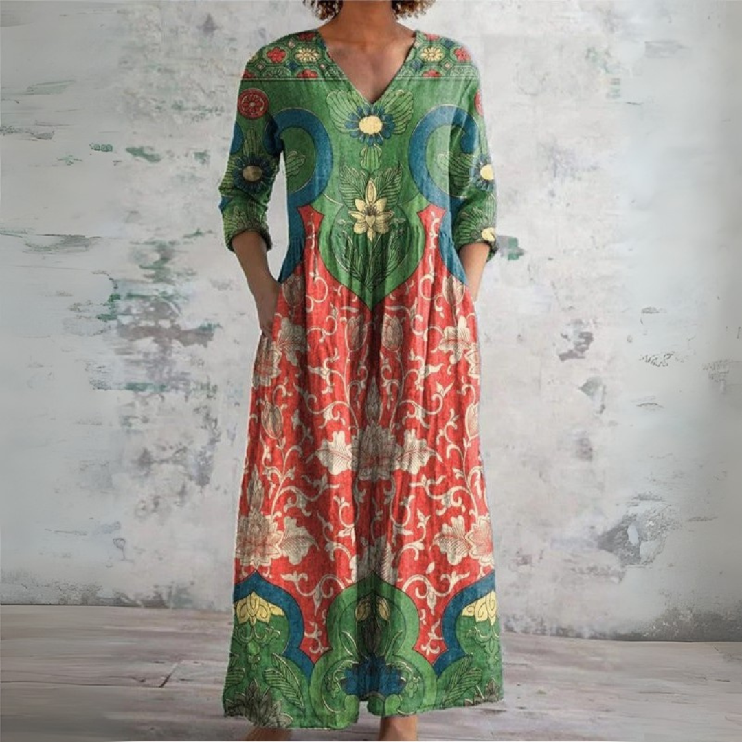 Sophia | Wintage Kwiatowa Sukienka Maxi