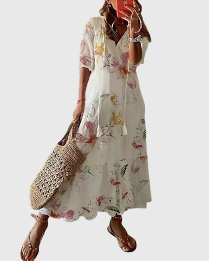 Sofia | Boho Vintage Letnia Sukienka Maxi