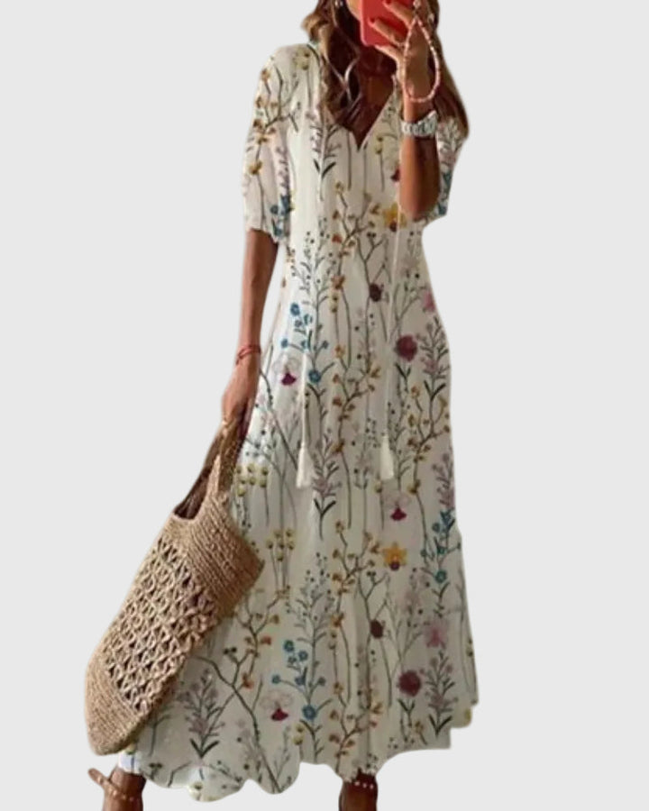 Sofia | Boho Vintage Letnia Sukienka Maxi
