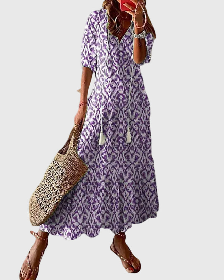 Sofia | Boho Vintage Letnia Sukienka Maxi
