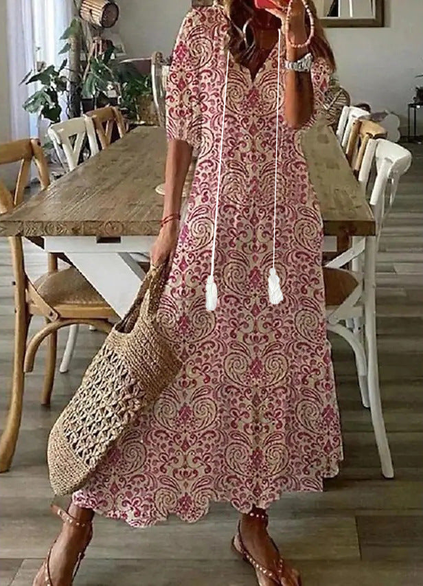 Sofia | Boho Vintage Letnia Sukienka Maxi